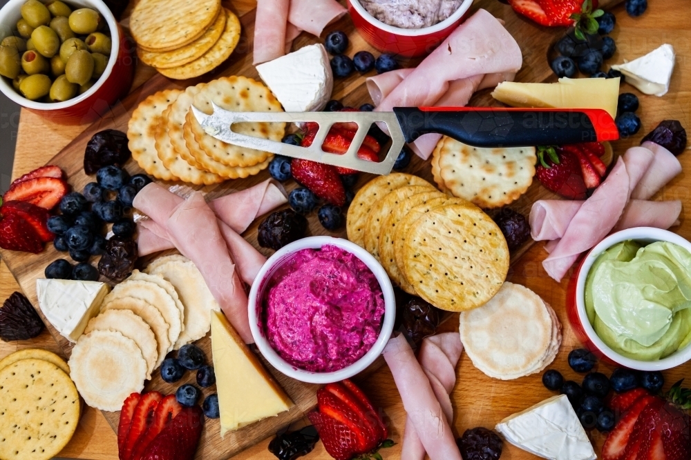 Grazing board of antipasto - Australian Stock Image