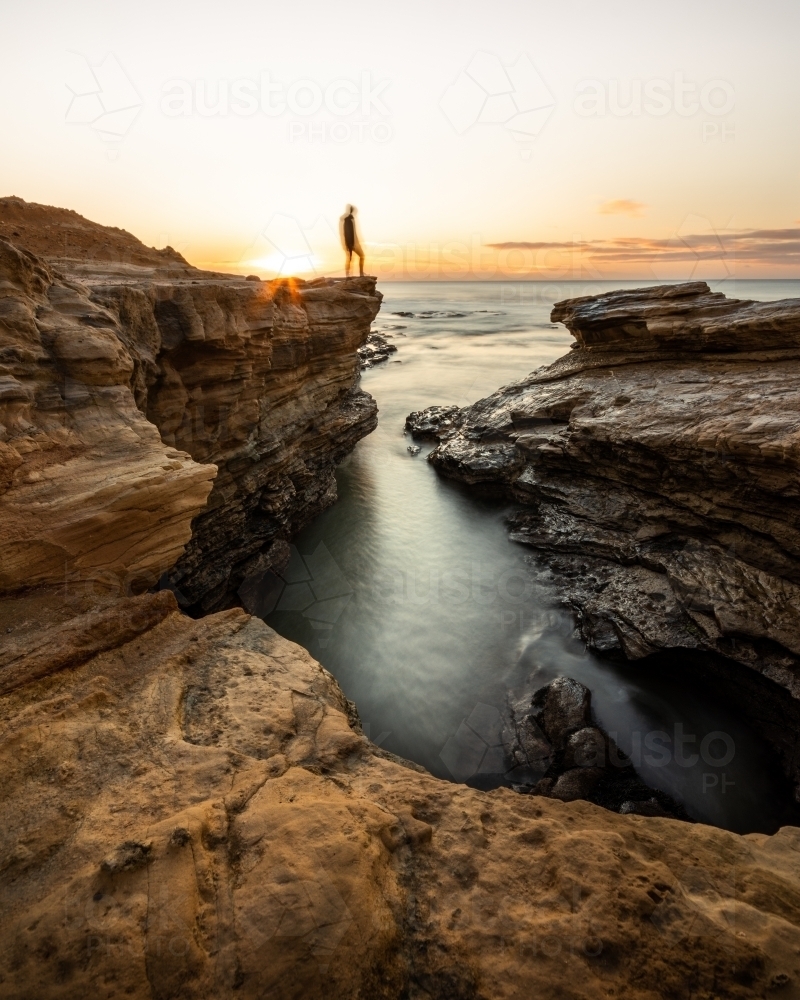 Great Ocean Road Rock Pools & Cliffs - Australian Stock Image