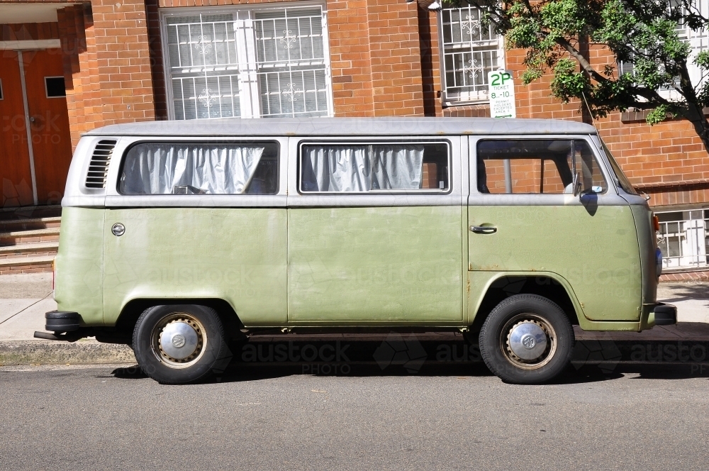 Green Combi van - Australian Stock Image