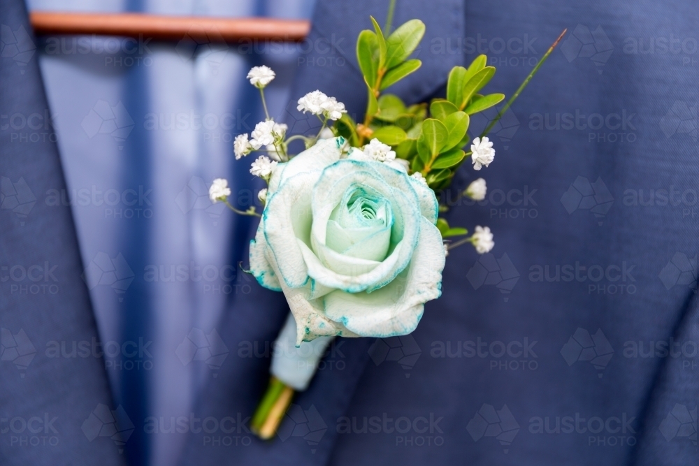 Groom's coat and bouquet - Australian Stock Image
