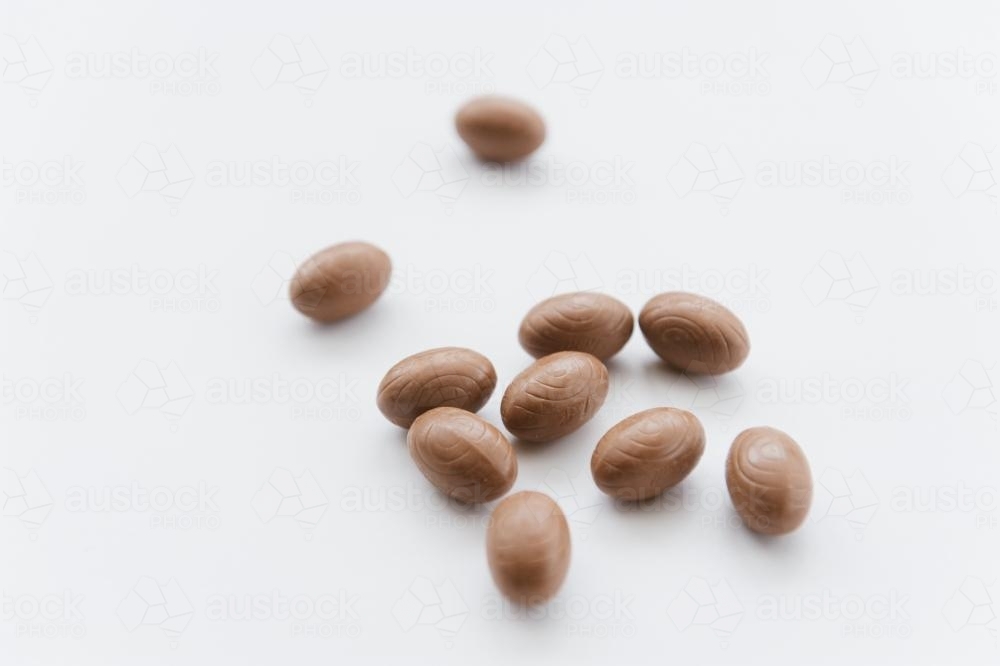 Group of mini chocolate easter eggs - Australian Stock Image