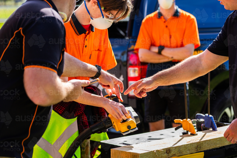 Image of hands on tool demonstration during class for trade apprentices ...