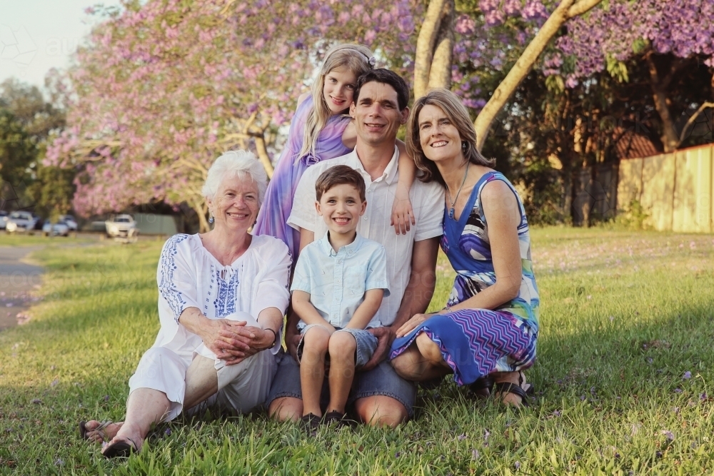 Happy English family in the park - Australian Stock Image