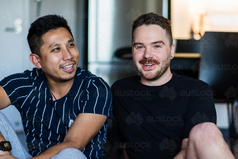 Happy gay couple - Australian Stock Image