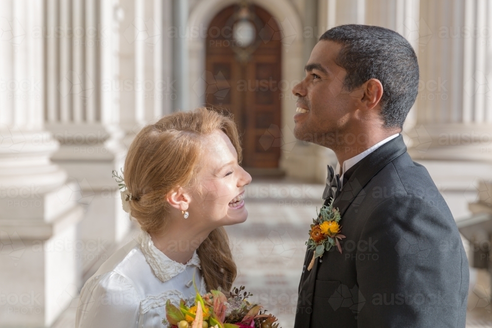 Happy interracial couple - Australian Stock Image