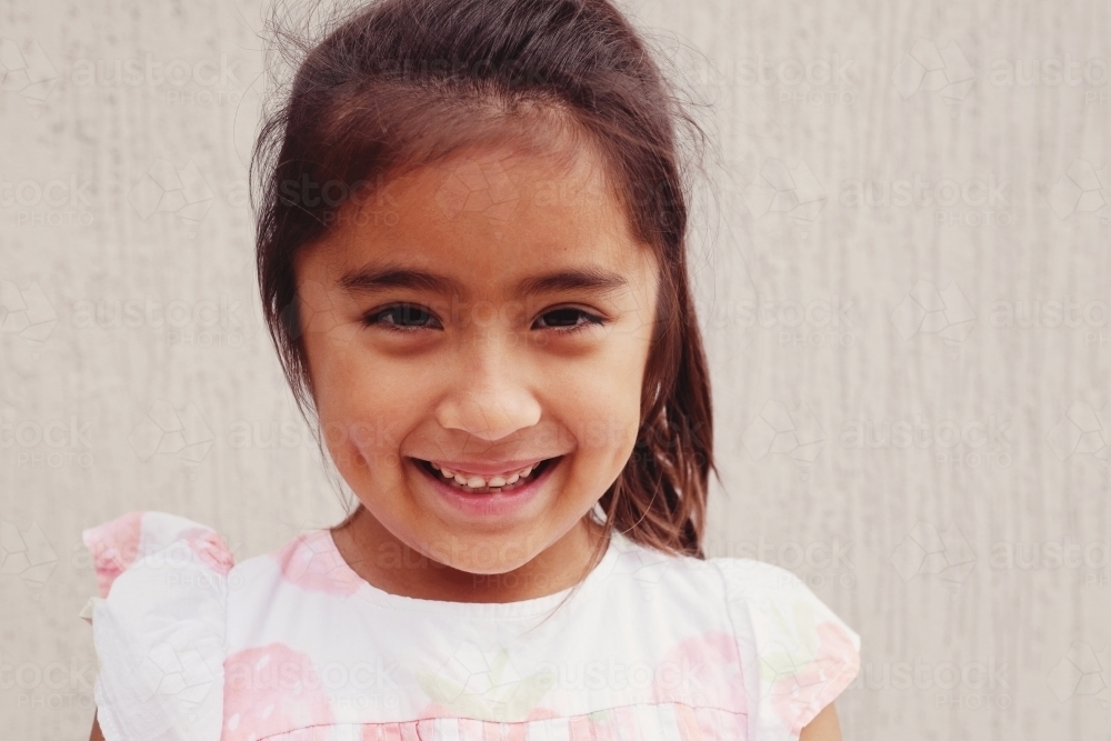 Happy multicultural young girl - Australian Stock Image