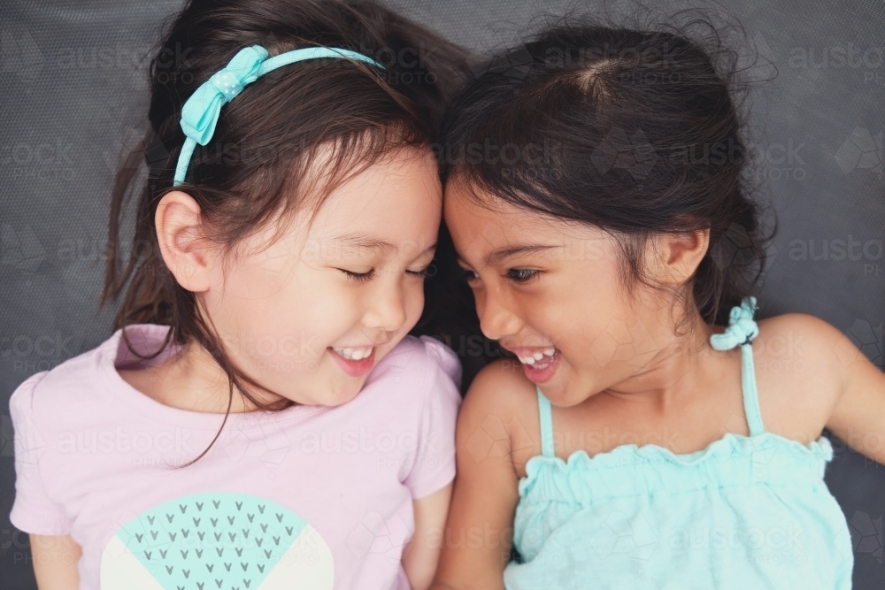 Happy multicultural young girls - Australian Stock Image