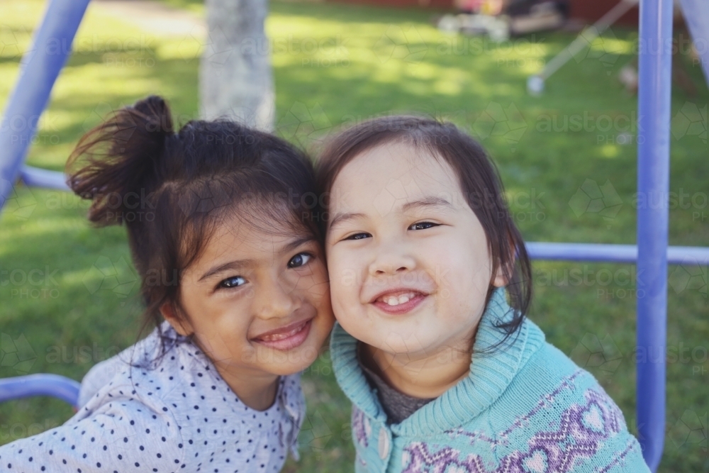 Happy multicultural young girls - Australian Stock Image