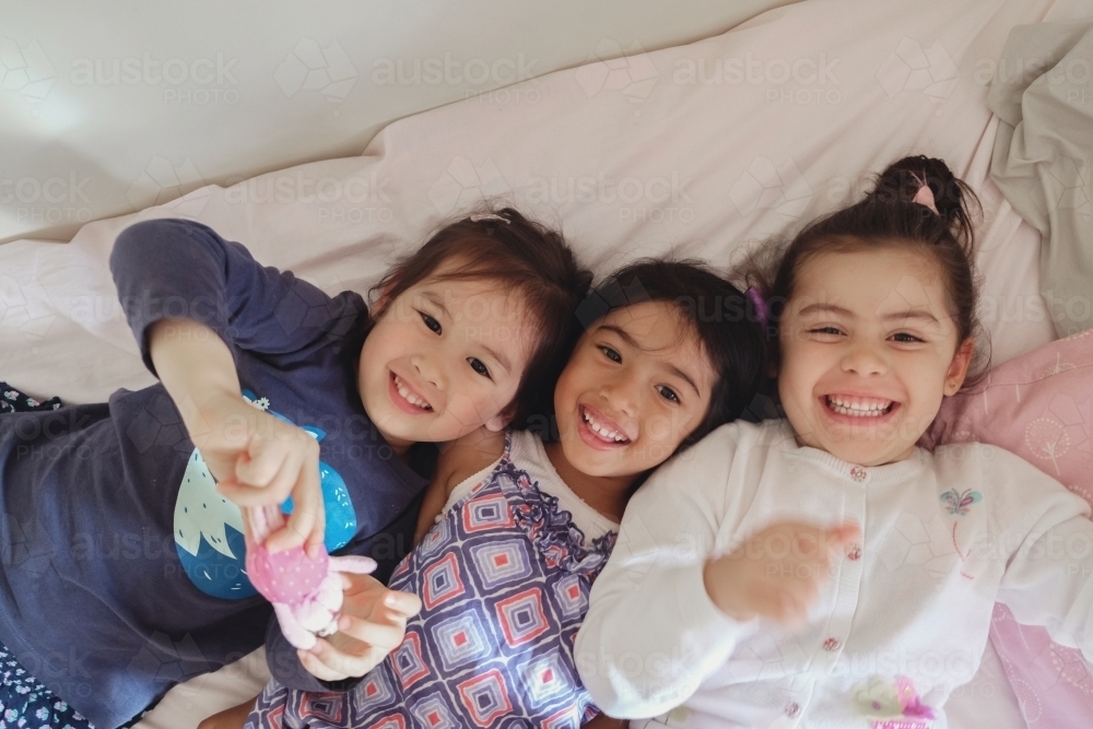 Happy multicultural young girls - Australian Stock Image