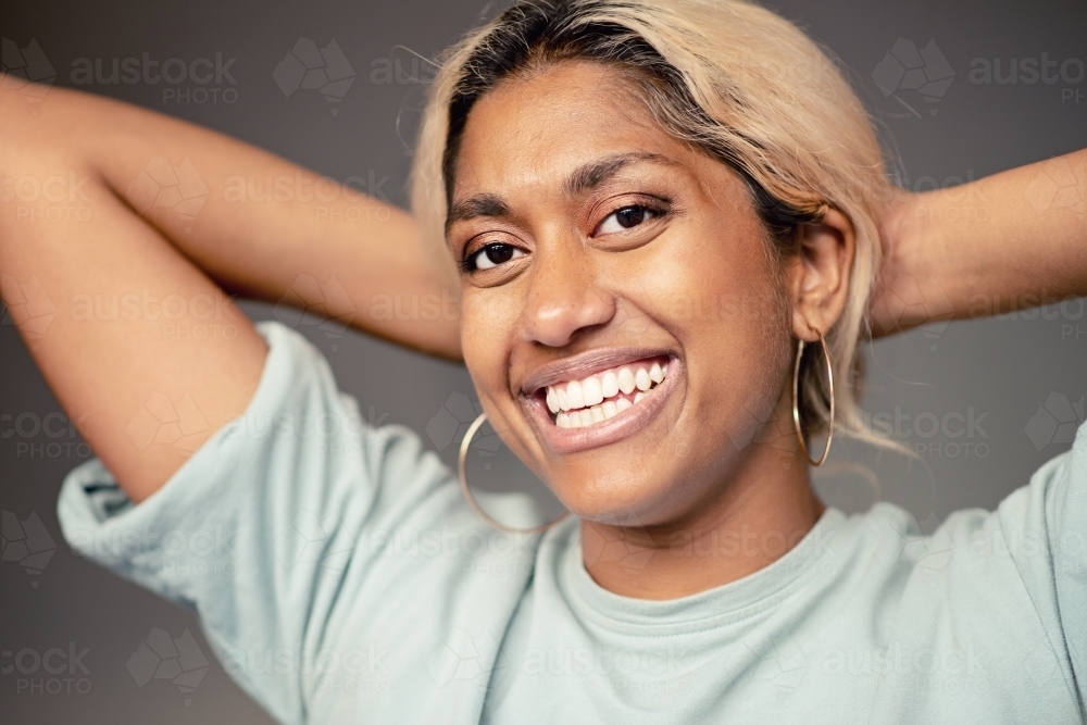 happy portrait of asian woman - Australian Stock Image