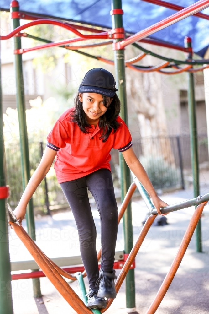 Happy primary school student - Australian Stock Image
