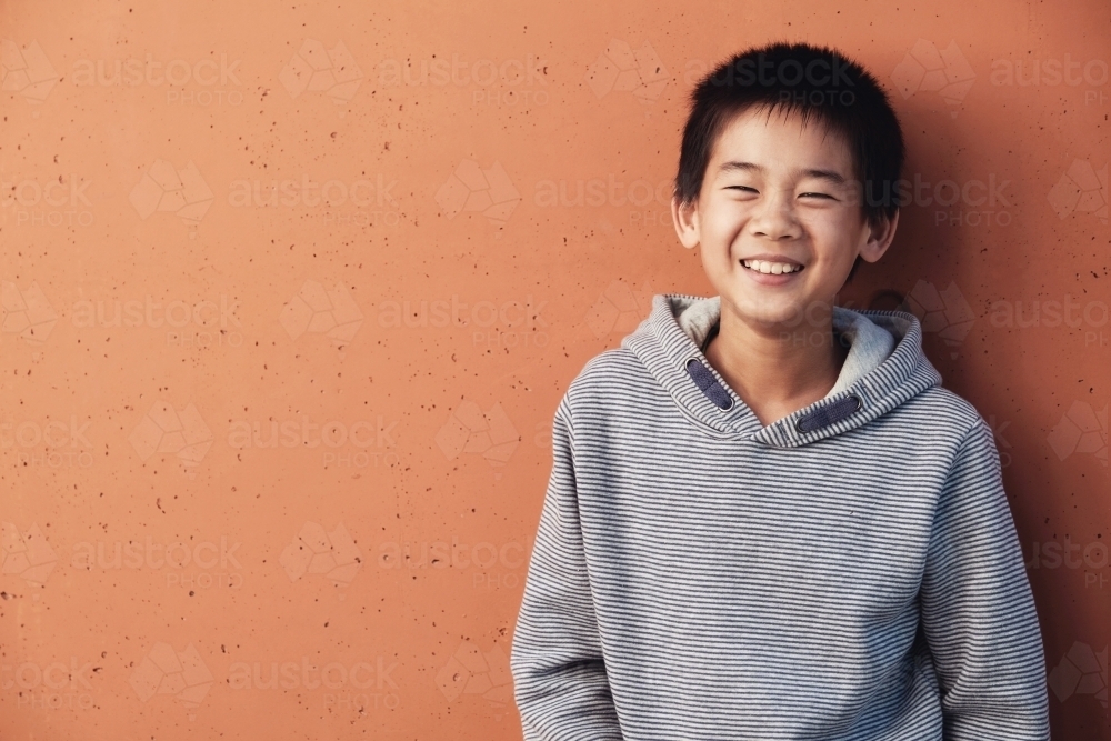 Happy young Asian boy - Australian Stock Image