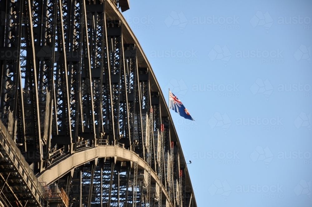 Harbour bridge from below - Australian Stock Image