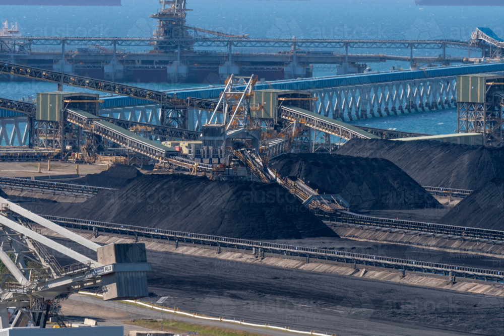 Hay Point Coal Terminal (HPCT) services coal mines in Central Queensland - Australian Stock Image