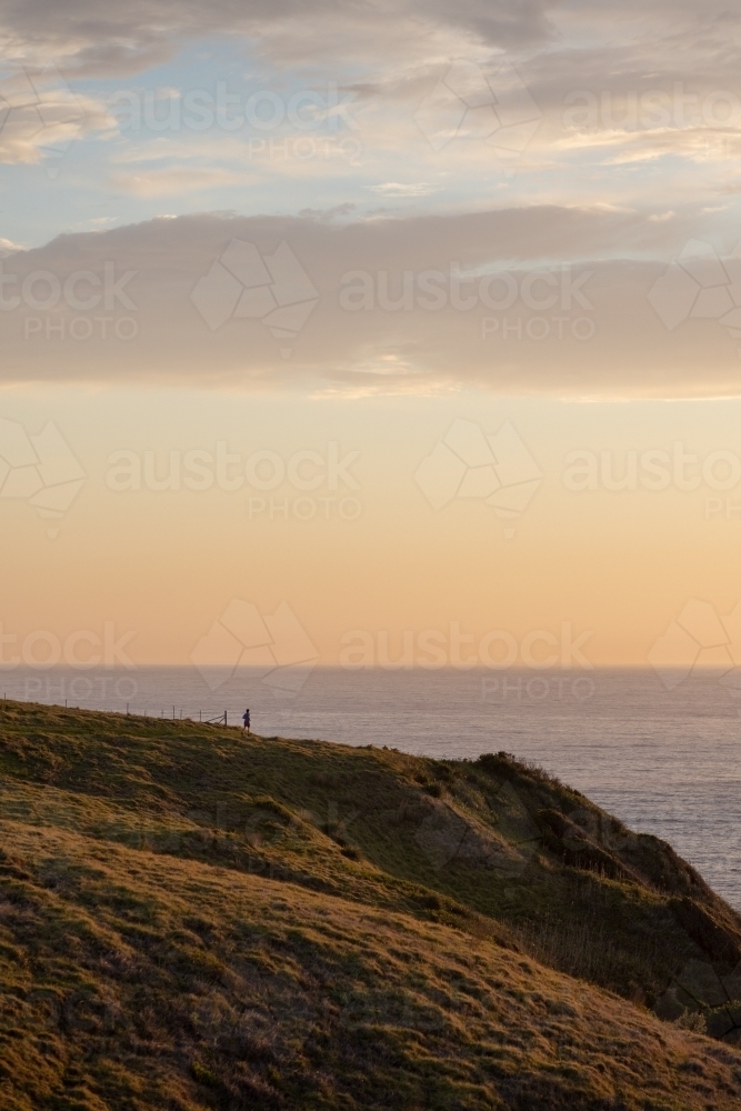 Headland Overlooking Ocean at Sunrise - Australian Stock Image