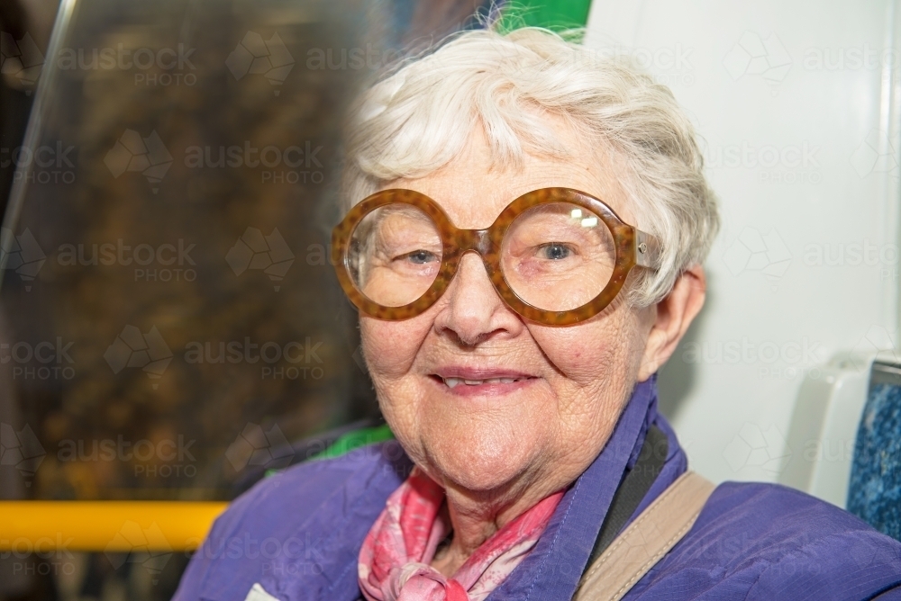 Headshot of elderly lady - Australian Stock Image