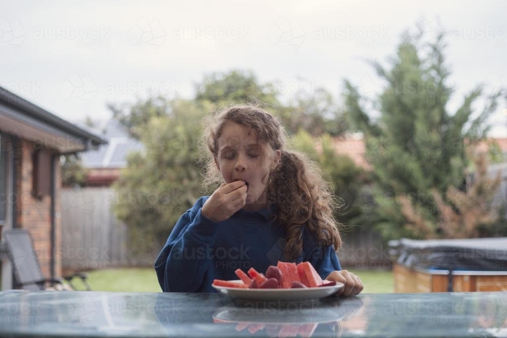 Healthy after school fruit snack - Australian Stock Image