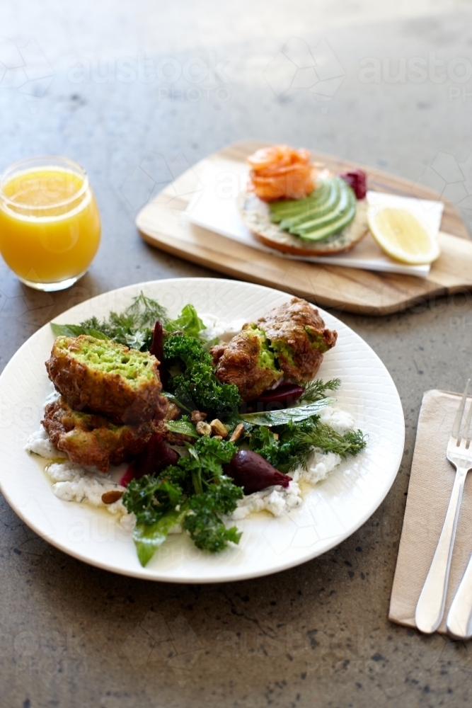 Healthy vegetarian meal ready to eat - Australian Stock Image