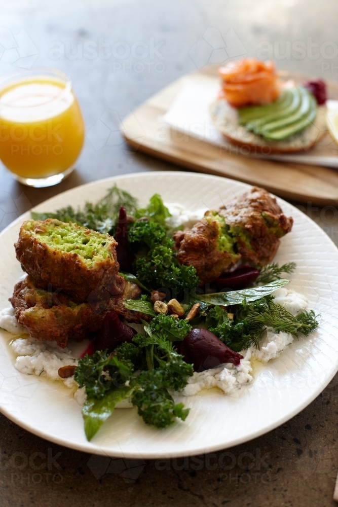 Healthy vegetarian meal ready to eat - Australian Stock Image