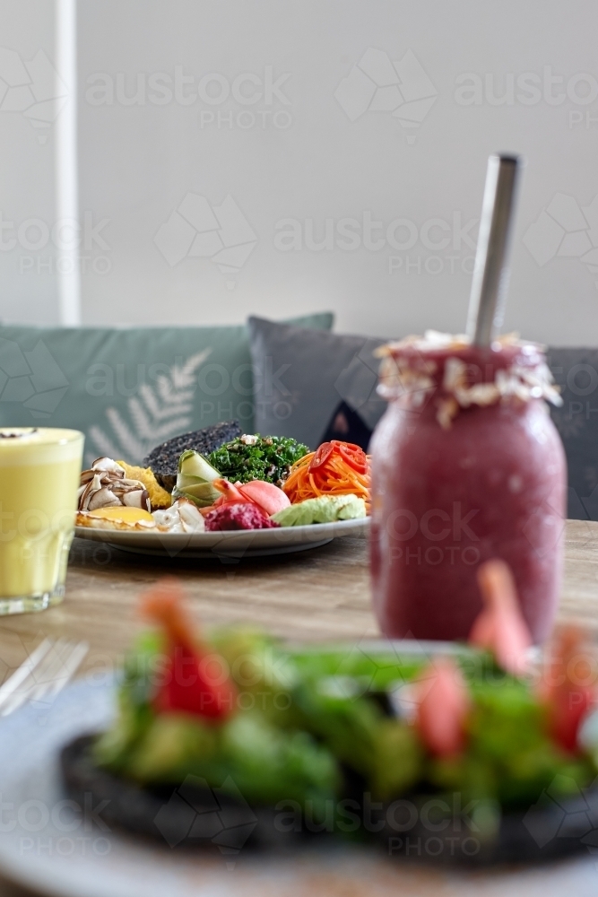 Healthy vegetarian meal ready to eat - Australian Stock Image