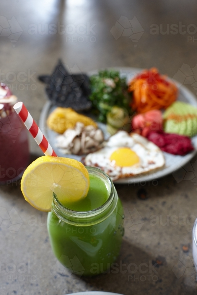 Healthy vegetarian meal ready to eat - Australian Stock Image