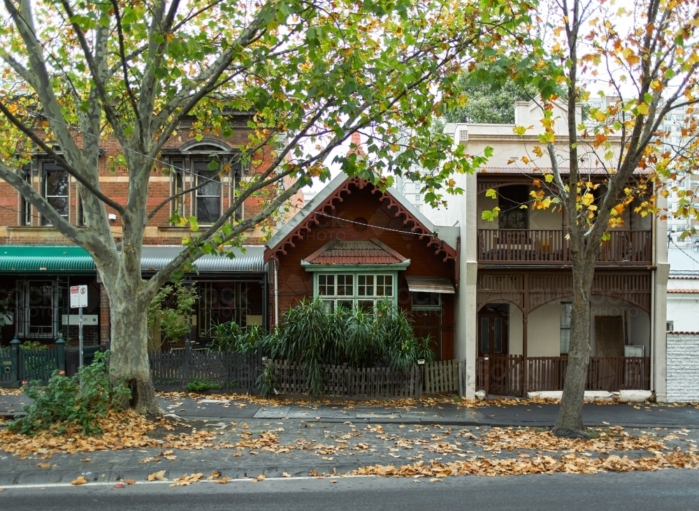 Heritage buildings on a inner suburban street - Australian Stock Image