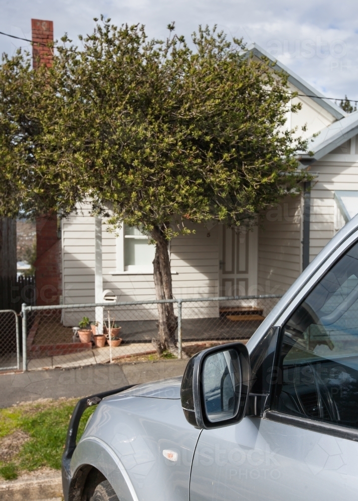 Heritage house in the country with car parked out front - Australian Stock Image