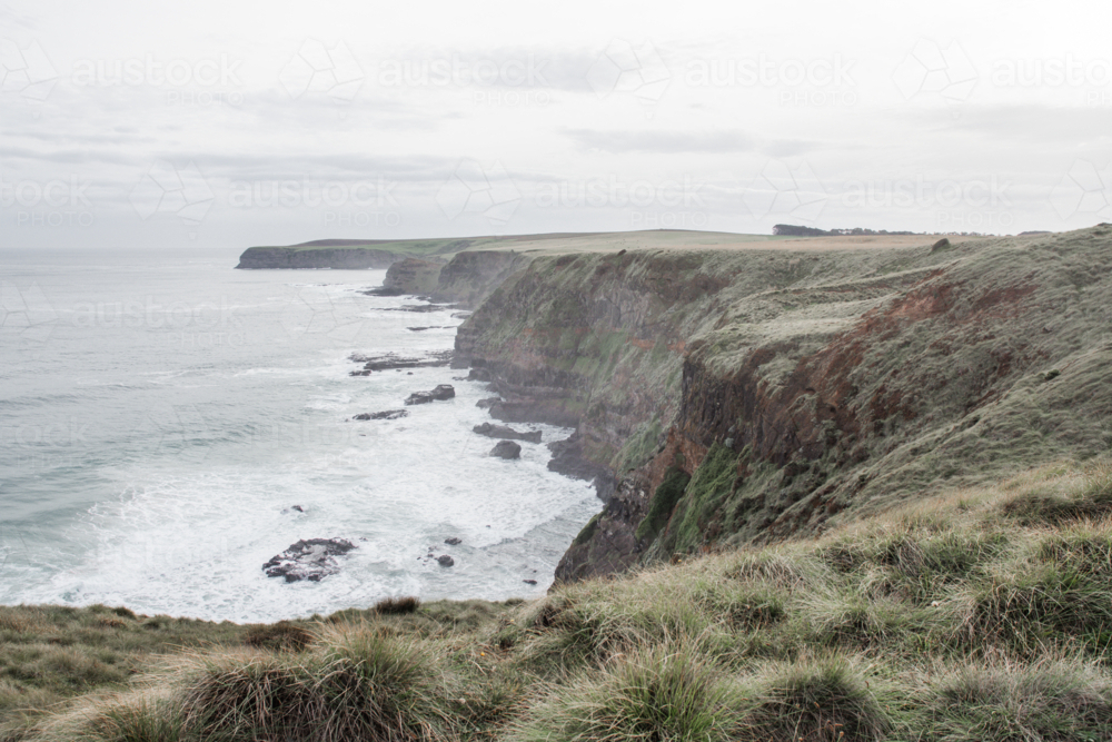 High cliffs and beach on the Mornington Peninsula - Australian Stock Image