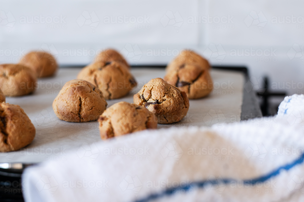 high protein choc chip cookies that are gluten free and vegan - Australian Stock Image