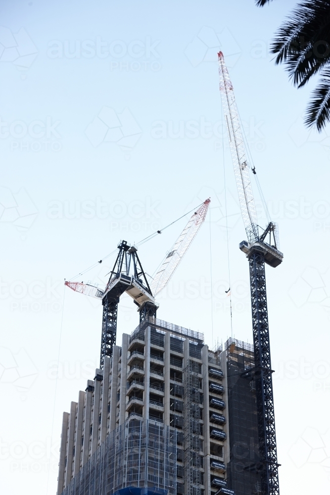 High rise building being constructed in Sydney city - Australian Stock Image
