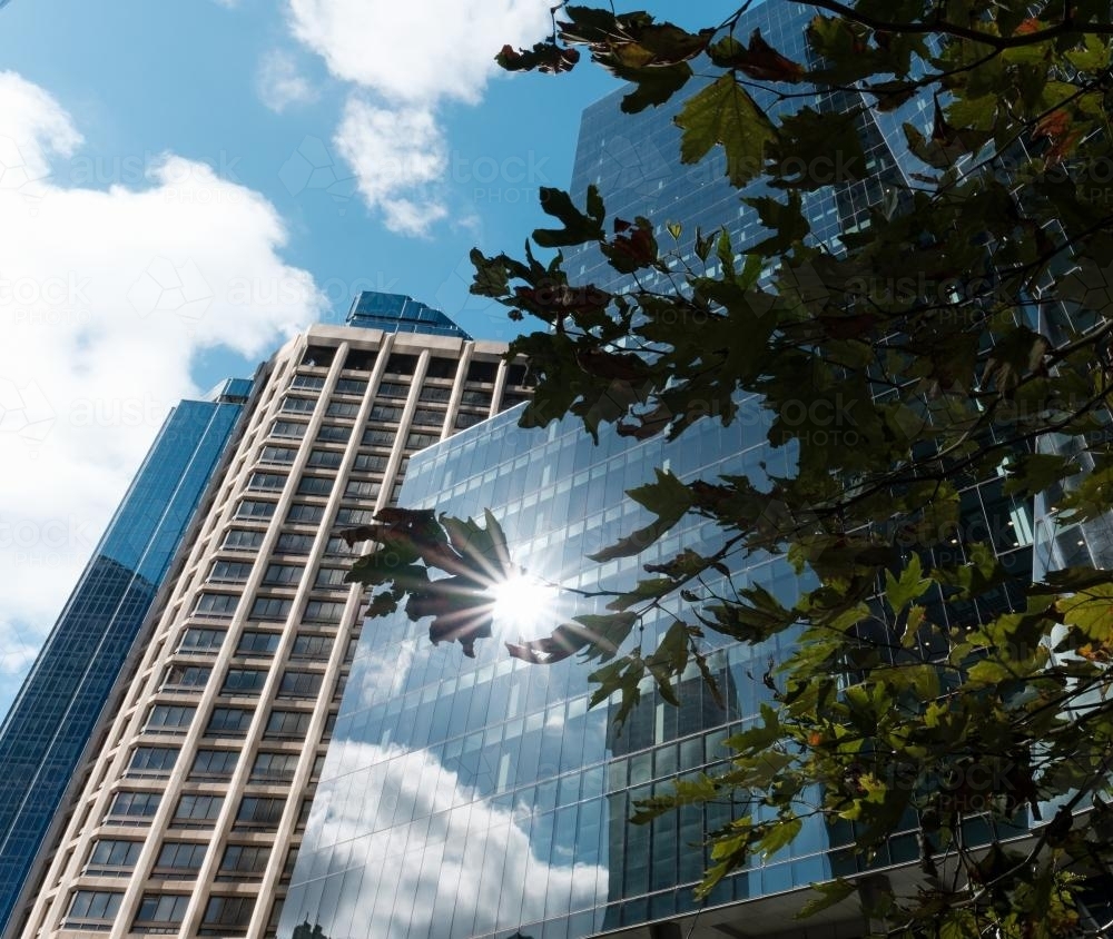 High Rise Buildings in Collins St, Melbourne - Australian Stock Image