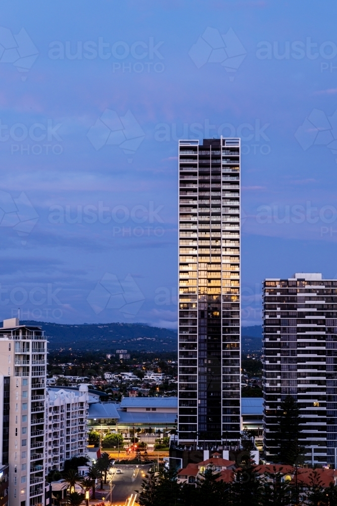 High rise buildings in predawn light - Australian Stock Image