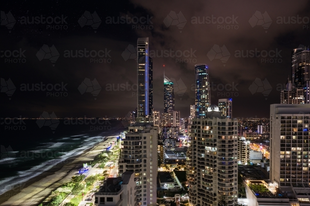 highrises at night - Australian Stock Image