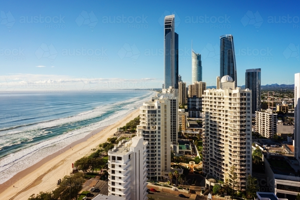 highrises at the beach - Australian Stock Image