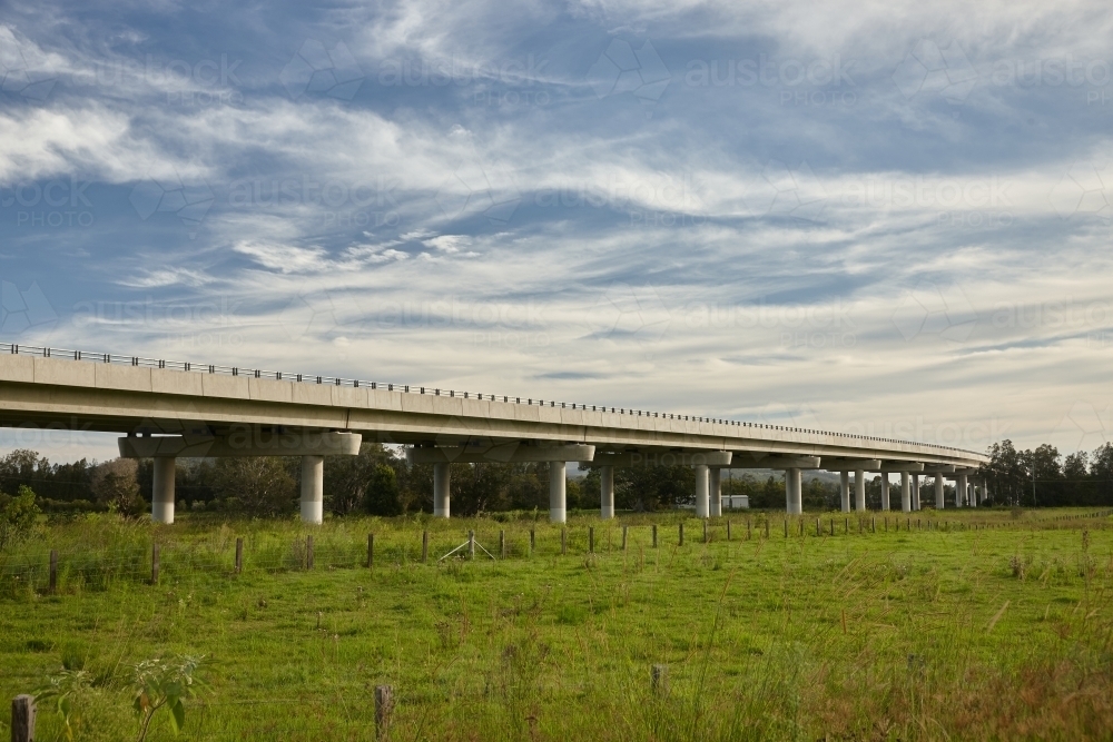 Highway over rural property - Australian Stock Image
