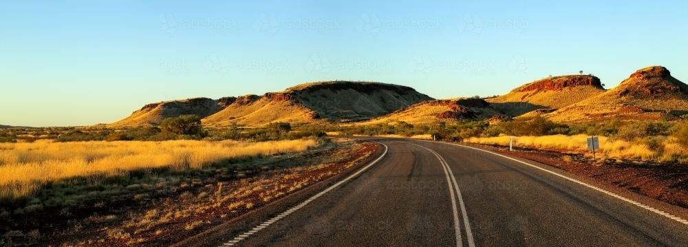 Highway panorama in the Pilbara region of Western Australia - Australian Stock Image