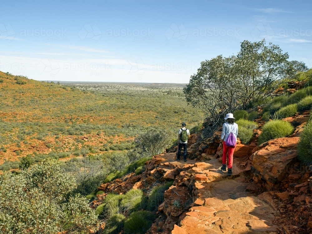 Hikers at Kings Canyon - Australian Stock Image