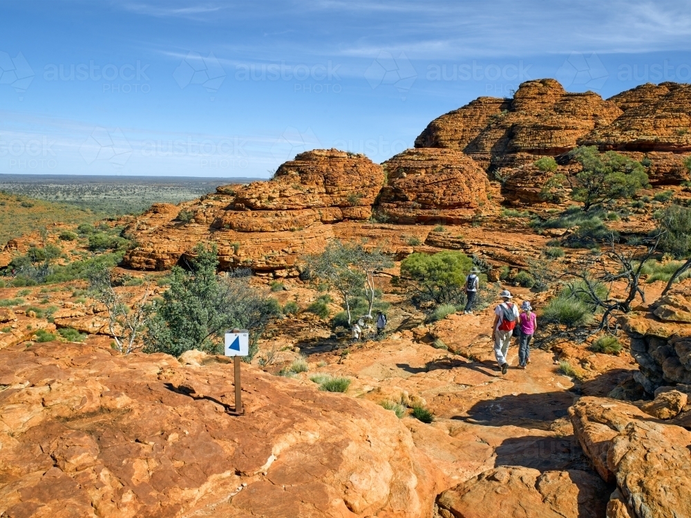 Hikers at Kings Canyon - Australian Stock Image
