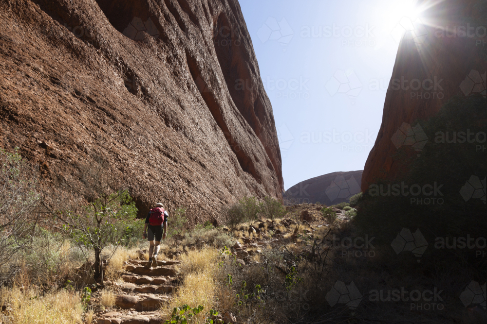 Hiking the desert - Australian Stock Image