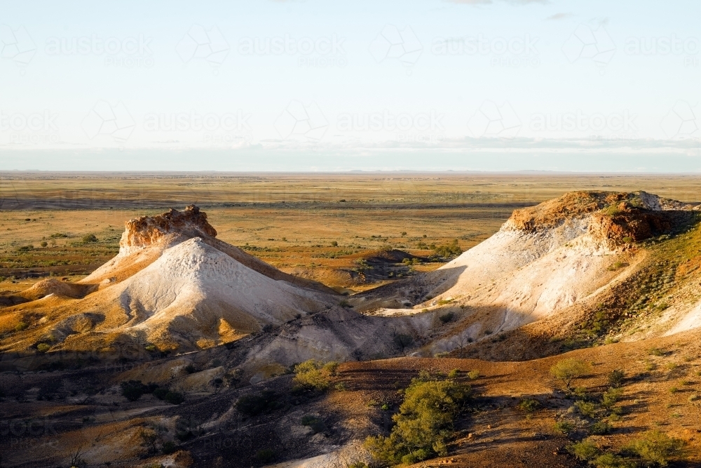 Hills and escapement at The Breakaways - Australian Stock Image