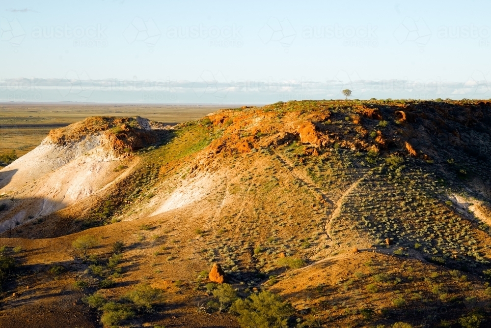 Hills and escapement at the Breakaways - Australian Stock Image
