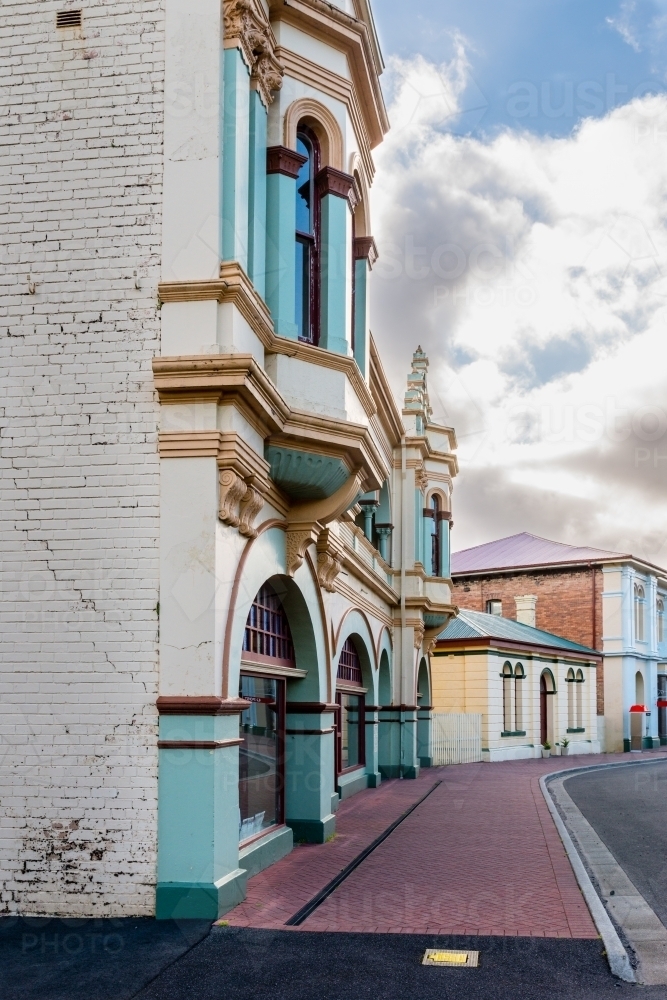 historic art deco buildings, Zeehan, west Tasmania - Australian Stock Image