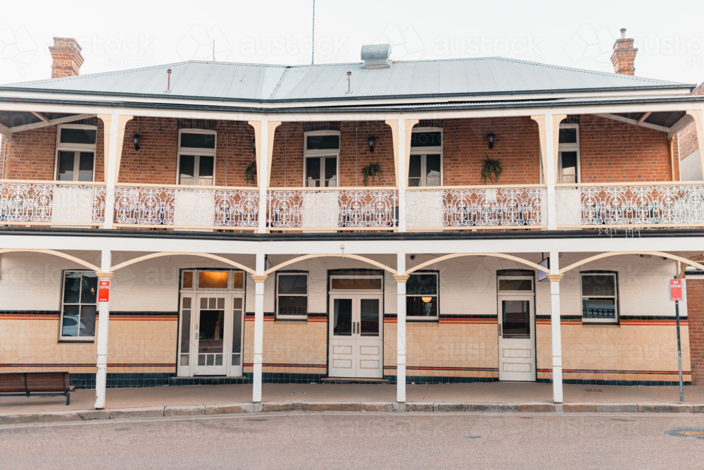 Historic Australian pub in rural goldrush town of Gulgong, New South Wales - Australian Stock Image