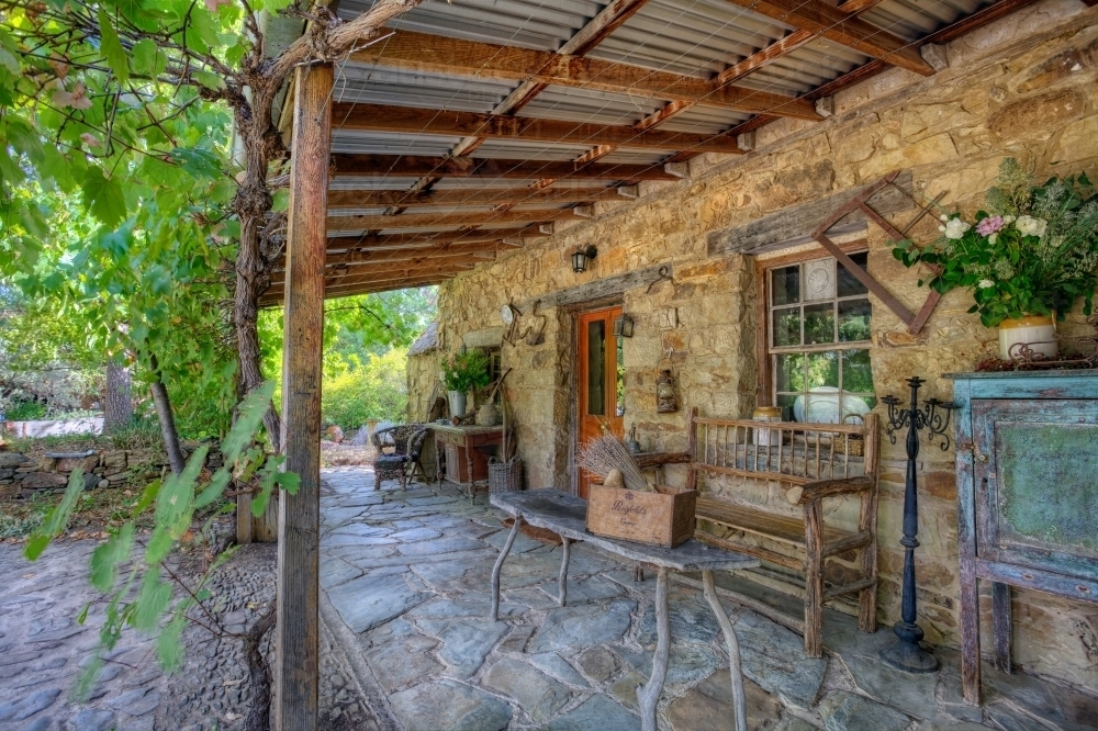 Historic cottage at the Swiss Italian Lavandula Farm Daylesford - Australian Stock Image