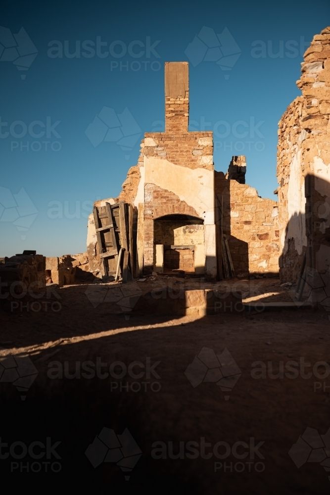 historic outback stone buildings - Australian Stock Image