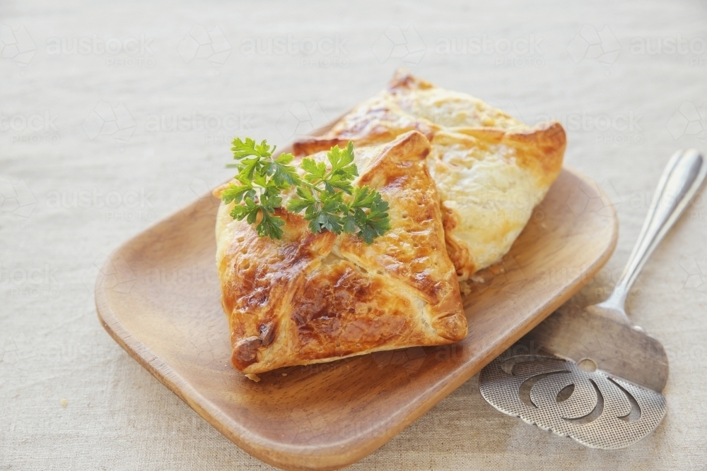 Homemade chicken puff pie - Australian Stock Image