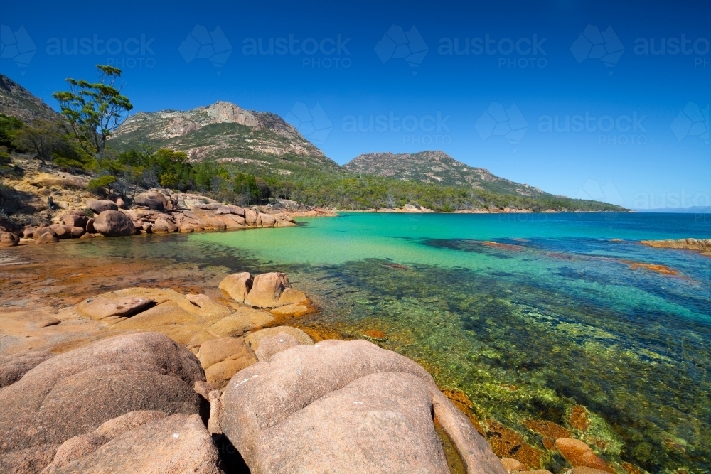 Honeymoon Bay - Freycinet National Park - Tasmania - Australian Stock Image