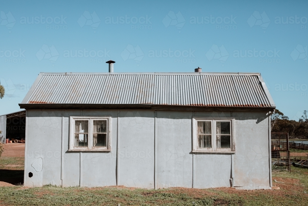 Horizontal shot of an old farm outbuilding - Australian Stock Image