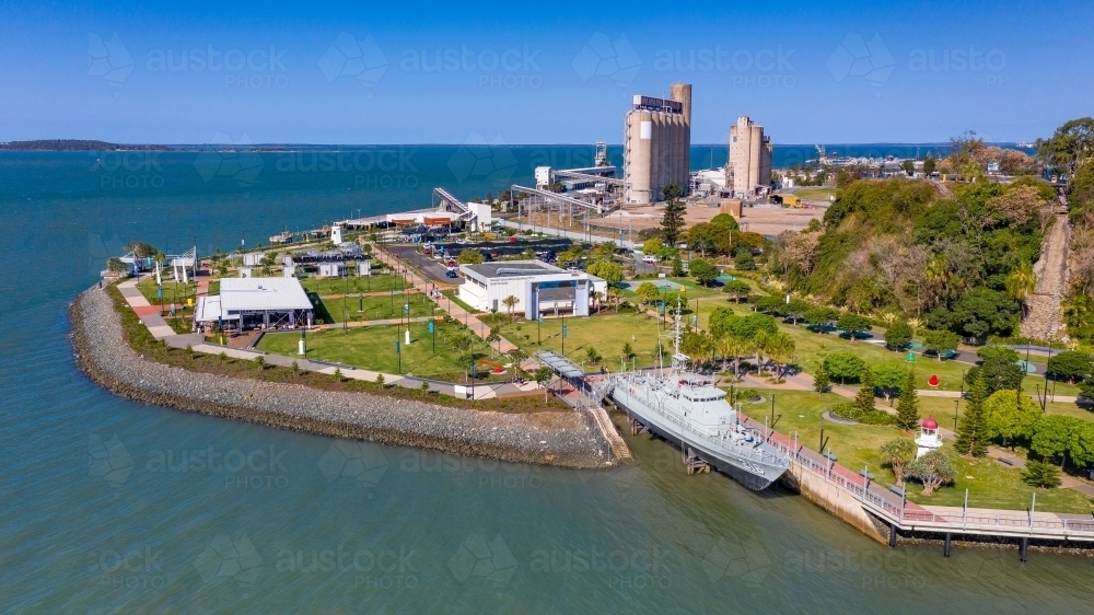 Horizontal shot of local industry in Gladstone - Australian Stock Image