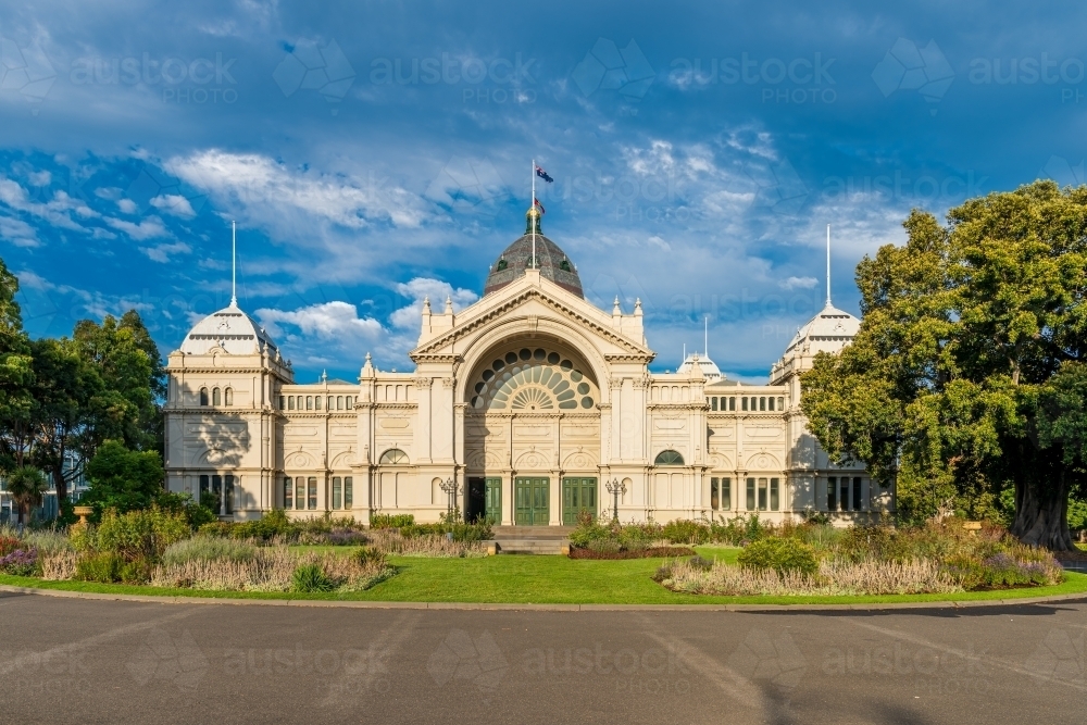 Horizontal shot of Royal Exhibition Building - Australian Stock Image